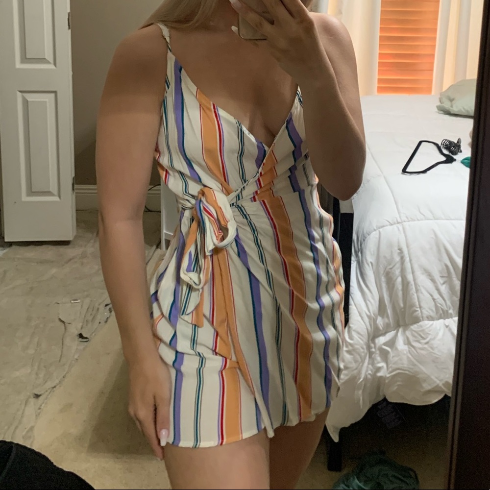 Striped Wrape Romper